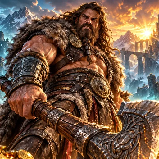 Barbarian Fury pokie cover art with a Viking warrior scene