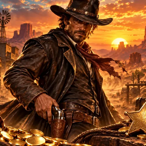 Dead or Alive pokie cover art with a wild west gunslinger scene